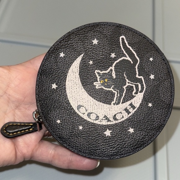 Coach Coin Case In Signature Canvas With Halloween Graphic - Picture 2 of 6